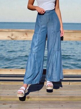 Current Air Light Blue Wide Leg Flare Jeans